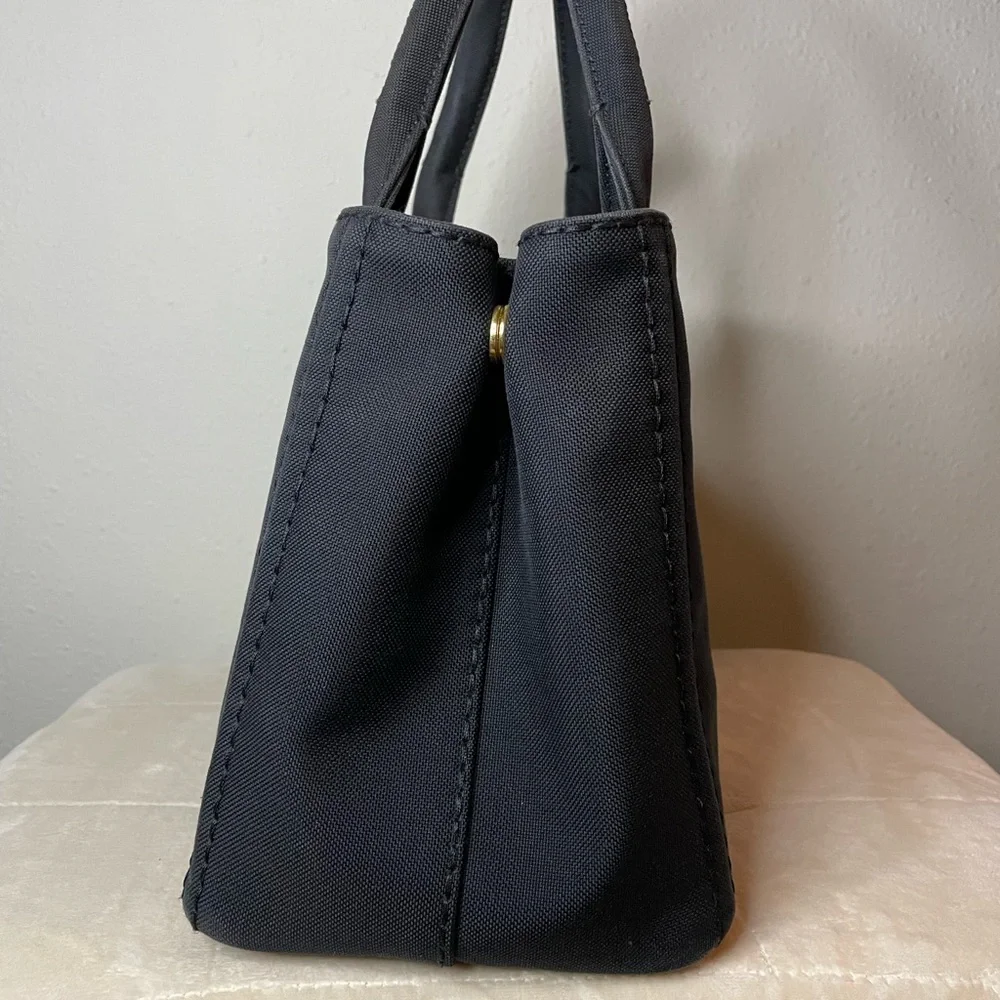 Prada Canapa Canvas tote bag jacquard 2way in black - Picture 5 of 13